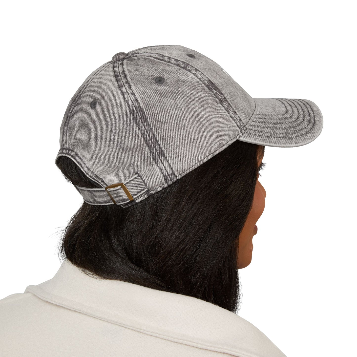 Distressed Embroidered Cap | "Mom on the Move"