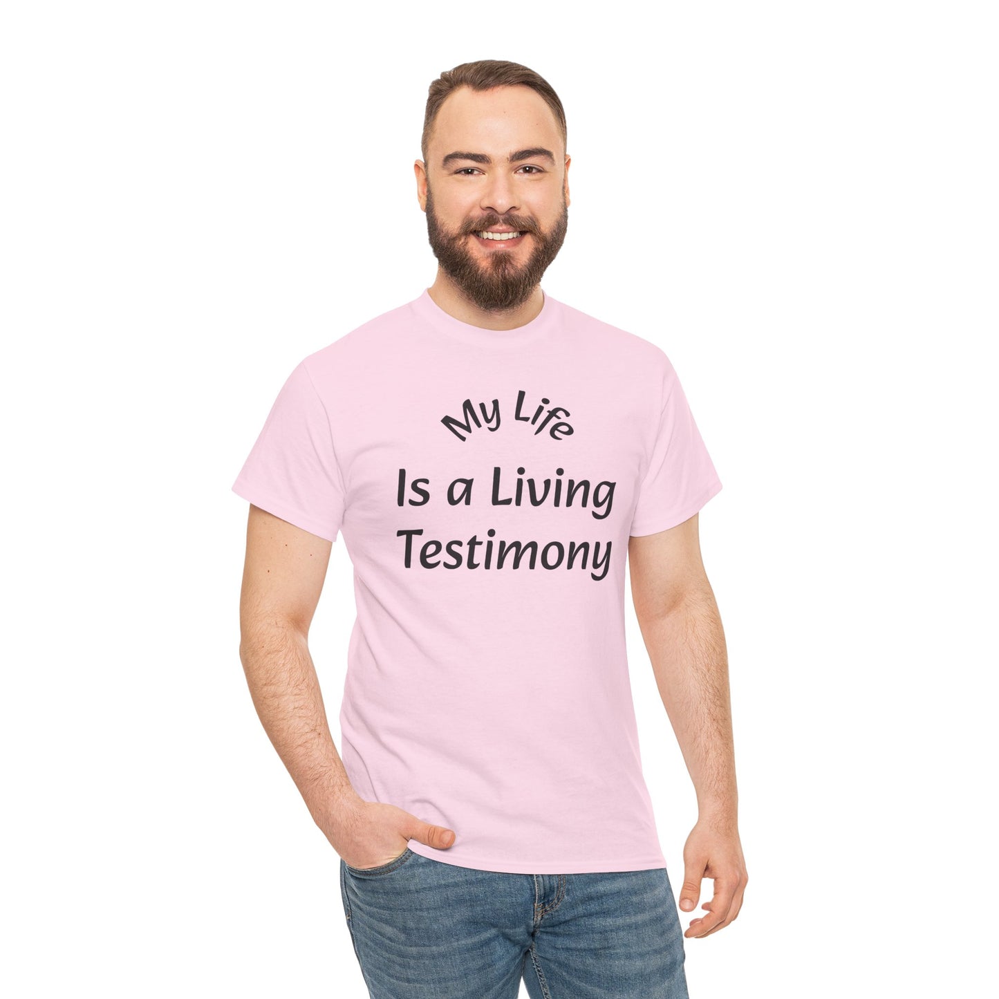 Christian Testimony T-Shirt – "My Life Is a Living Testimony" Faith Tee