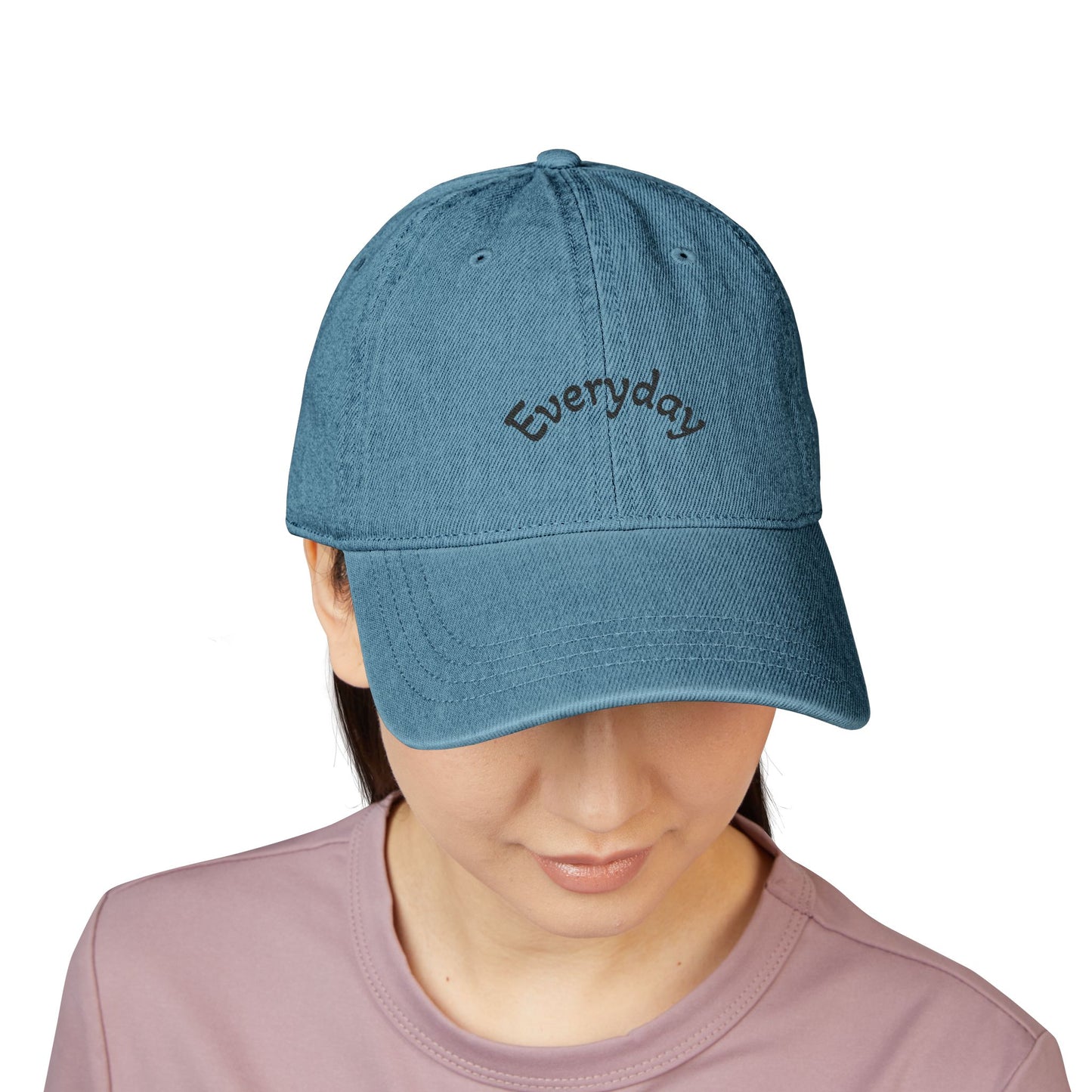 Custom Embroidered Text Denim Hat | Light Blue Cap