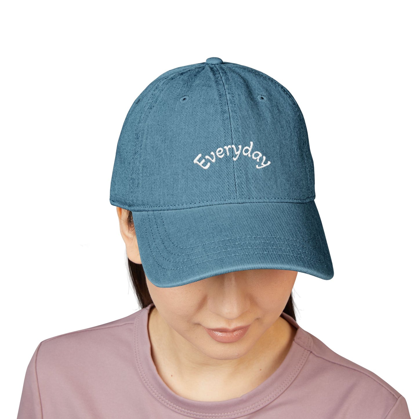 Custom Embroidered Text Denim Hat | Light Blue Cap