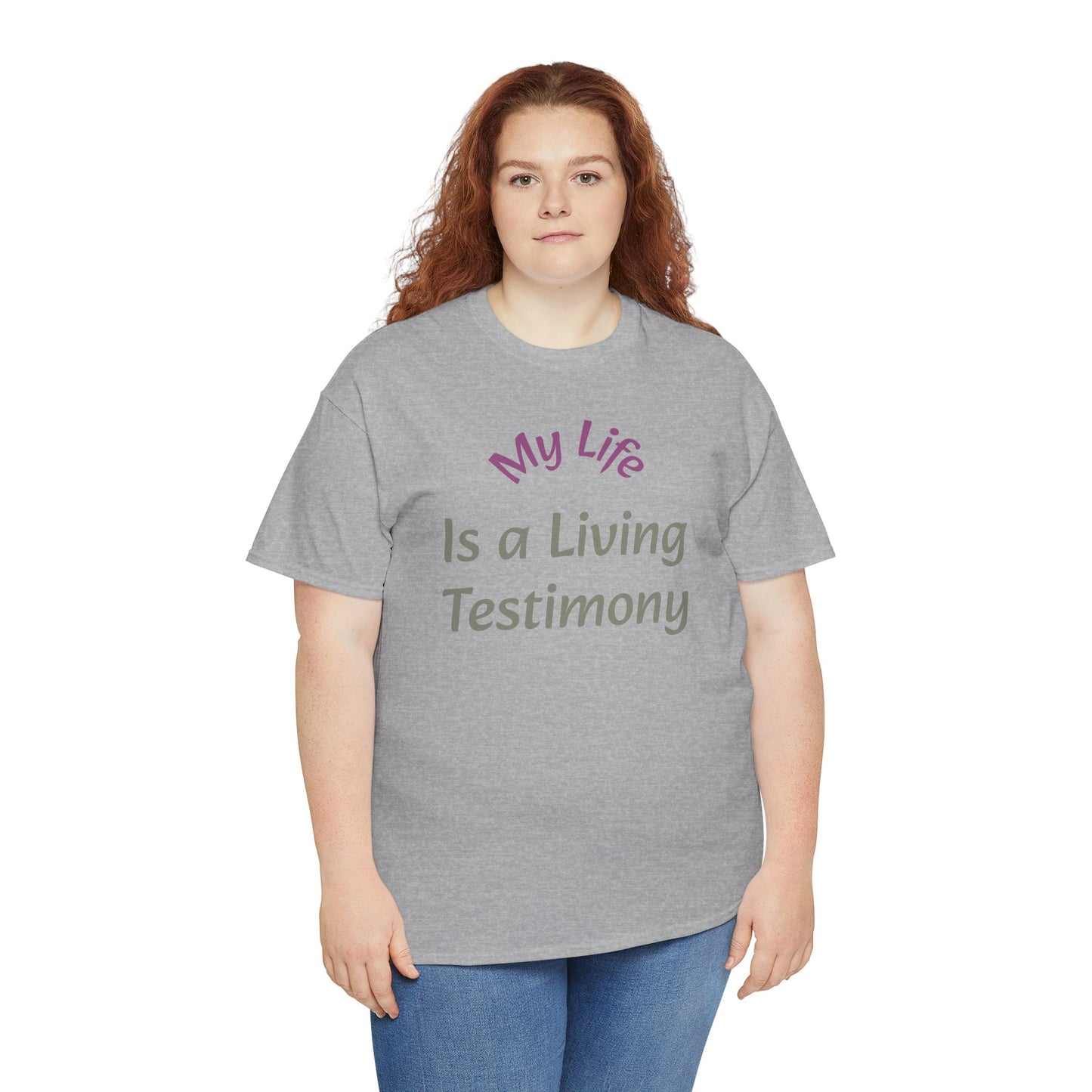 Christian Testimony T-Shirt – "My Life Is a Living Testimony" Faith Tee