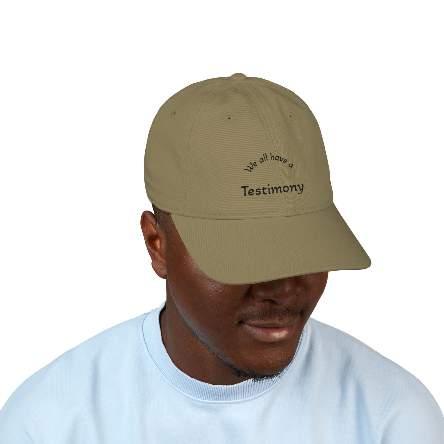 Embroidered 'Testimony' Organic Baseball Cap — Minimal Faith Message Hat