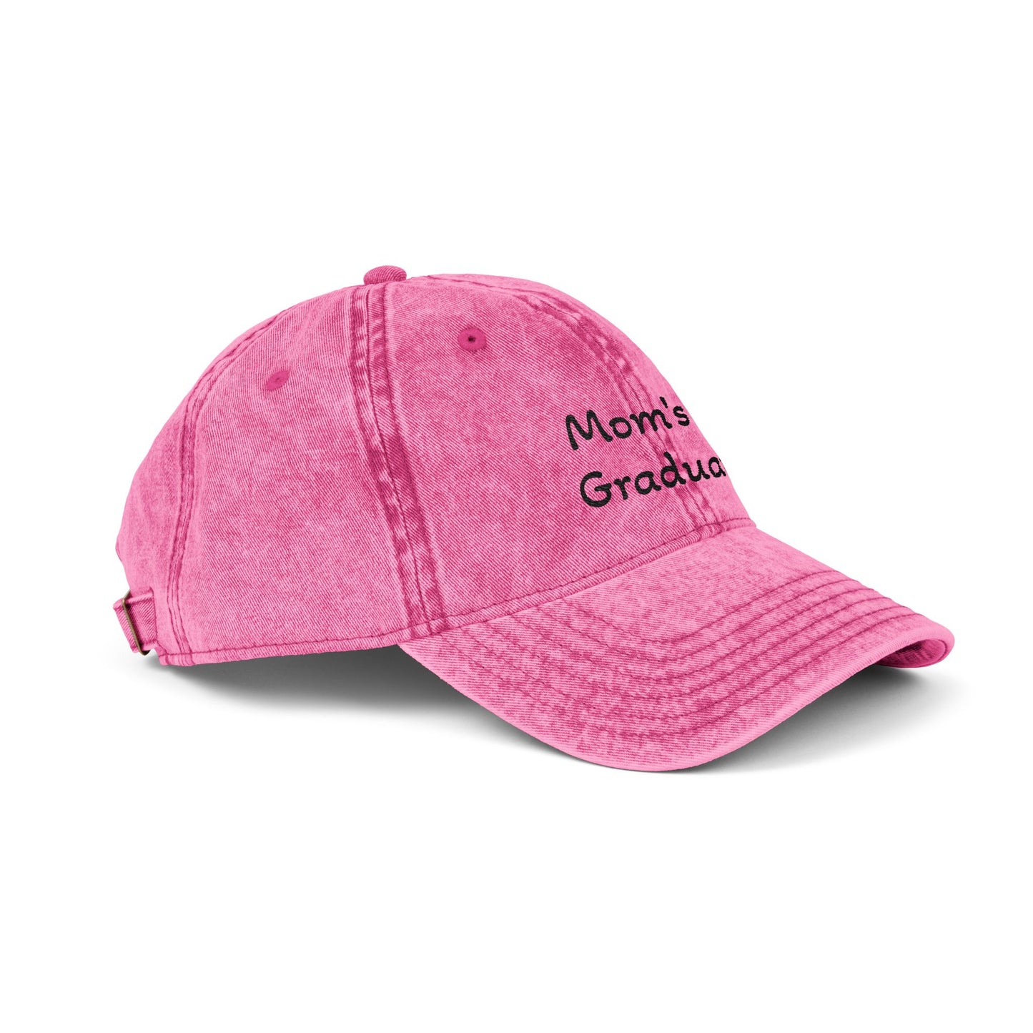 Distressed Embroidered Cap | "Mom's a Graduate"
