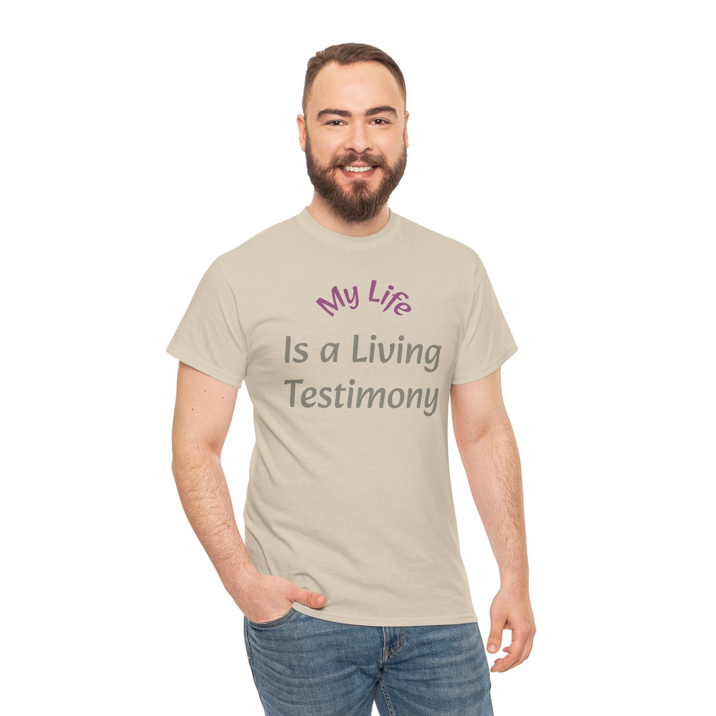 Christian Testimony T-Shirt – "My Life Is a Living Testimony" Faith Tee