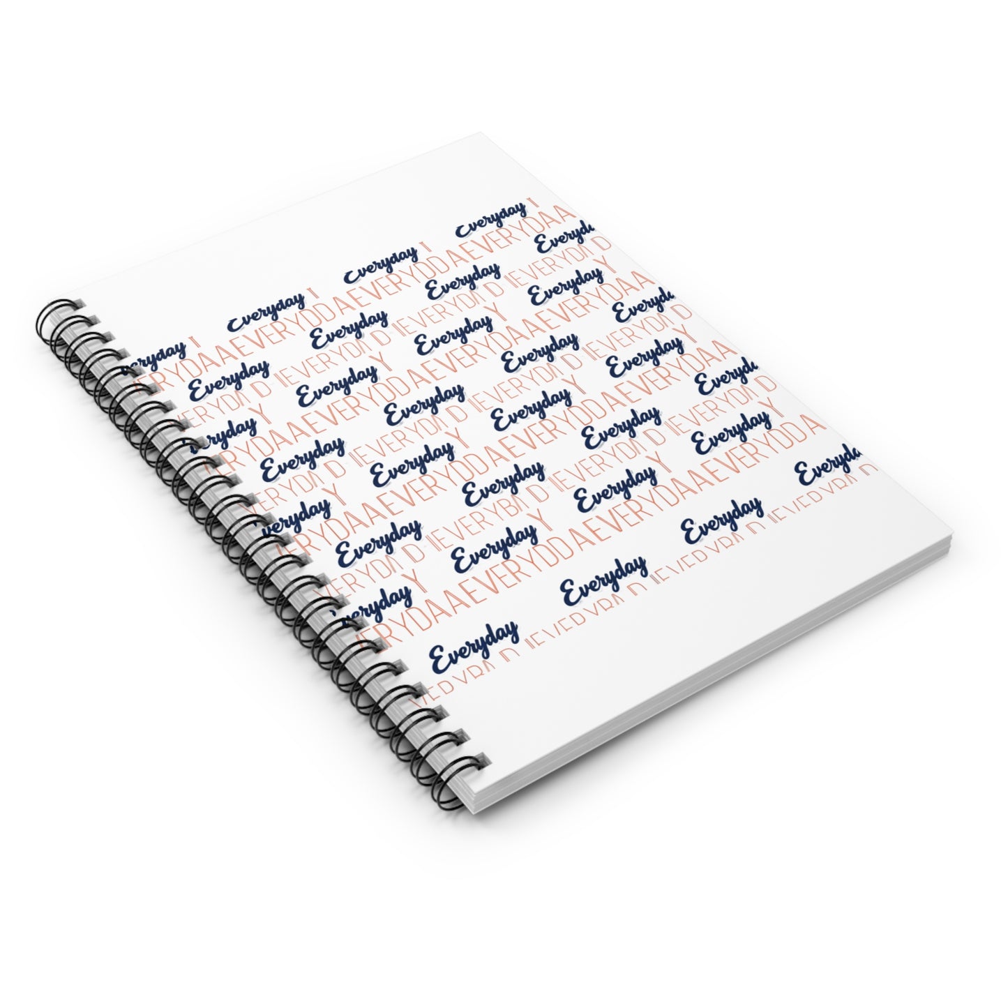 Everyday Script Pattern Spiral Notebook | Ruled Journal