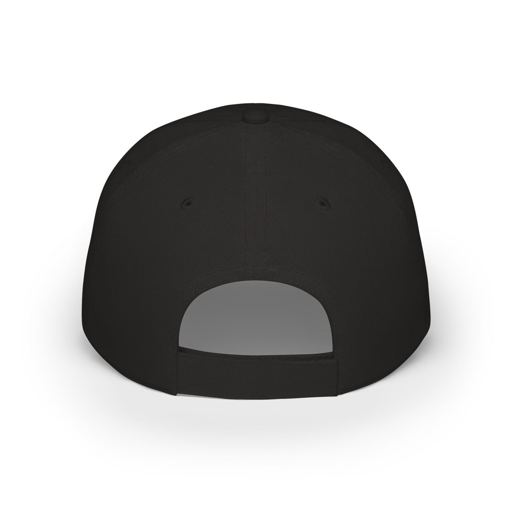 Custom Text Low Profile Baseball Cap — Minimal Black Embroidered Hat