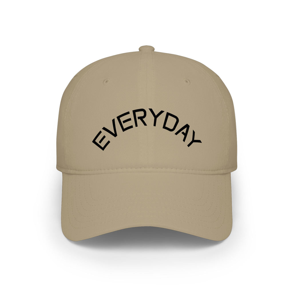 Custom Text Low Profile Baseball Cap — Minimal Black Embroidered Hat