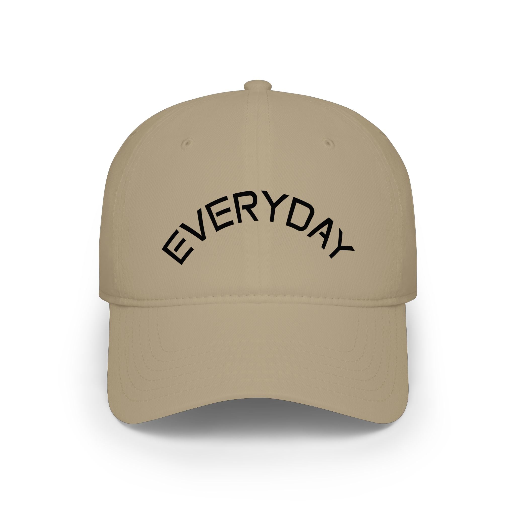 Custom Text Low Profile Baseball Cap — Minimal Black Embroidered Hat