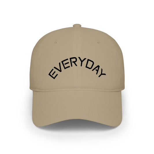Custom Text Low Profile Baseball Cap — Minimal Black Embroidered Hat