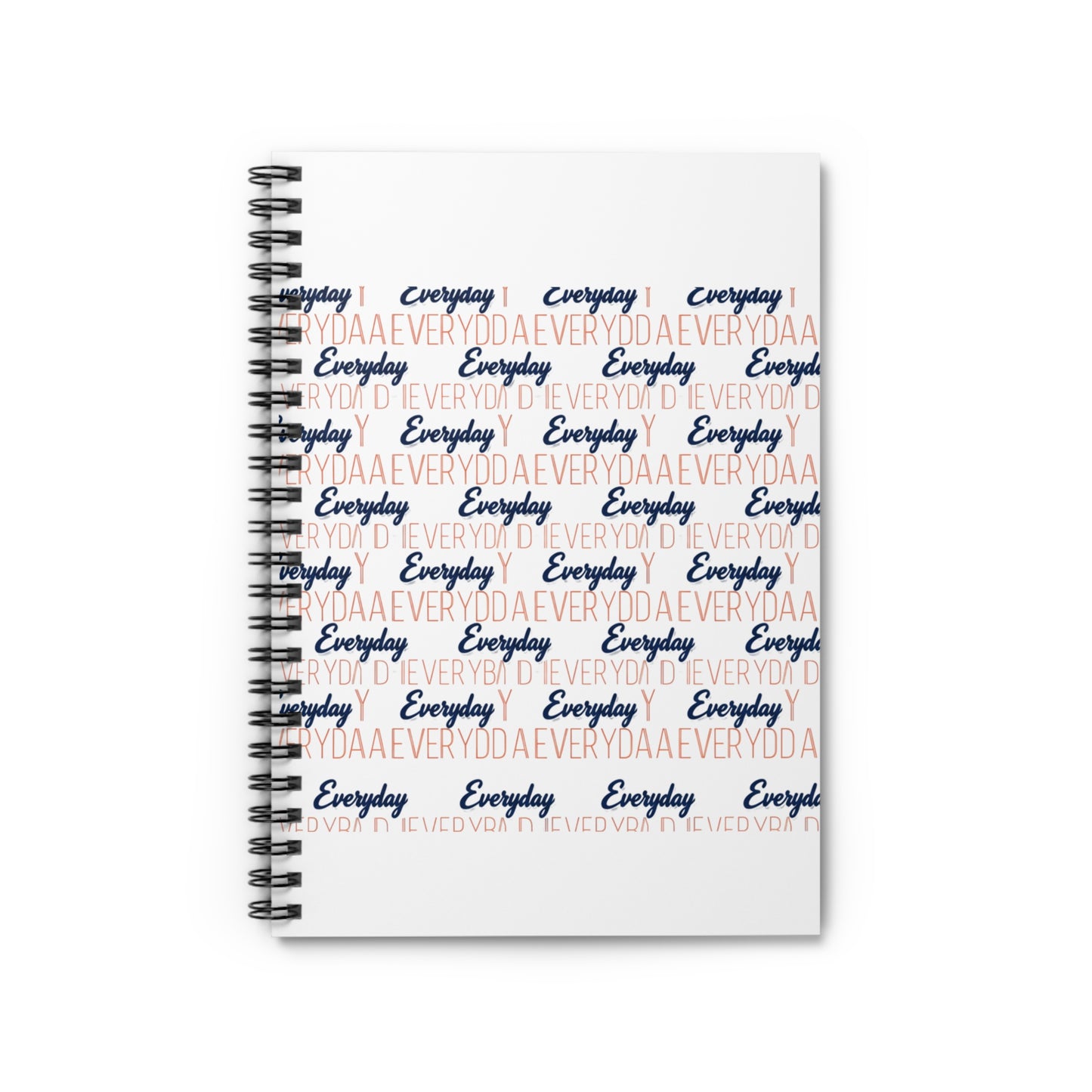Everyday Script Pattern Spiral Notebook | Ruled Journal
