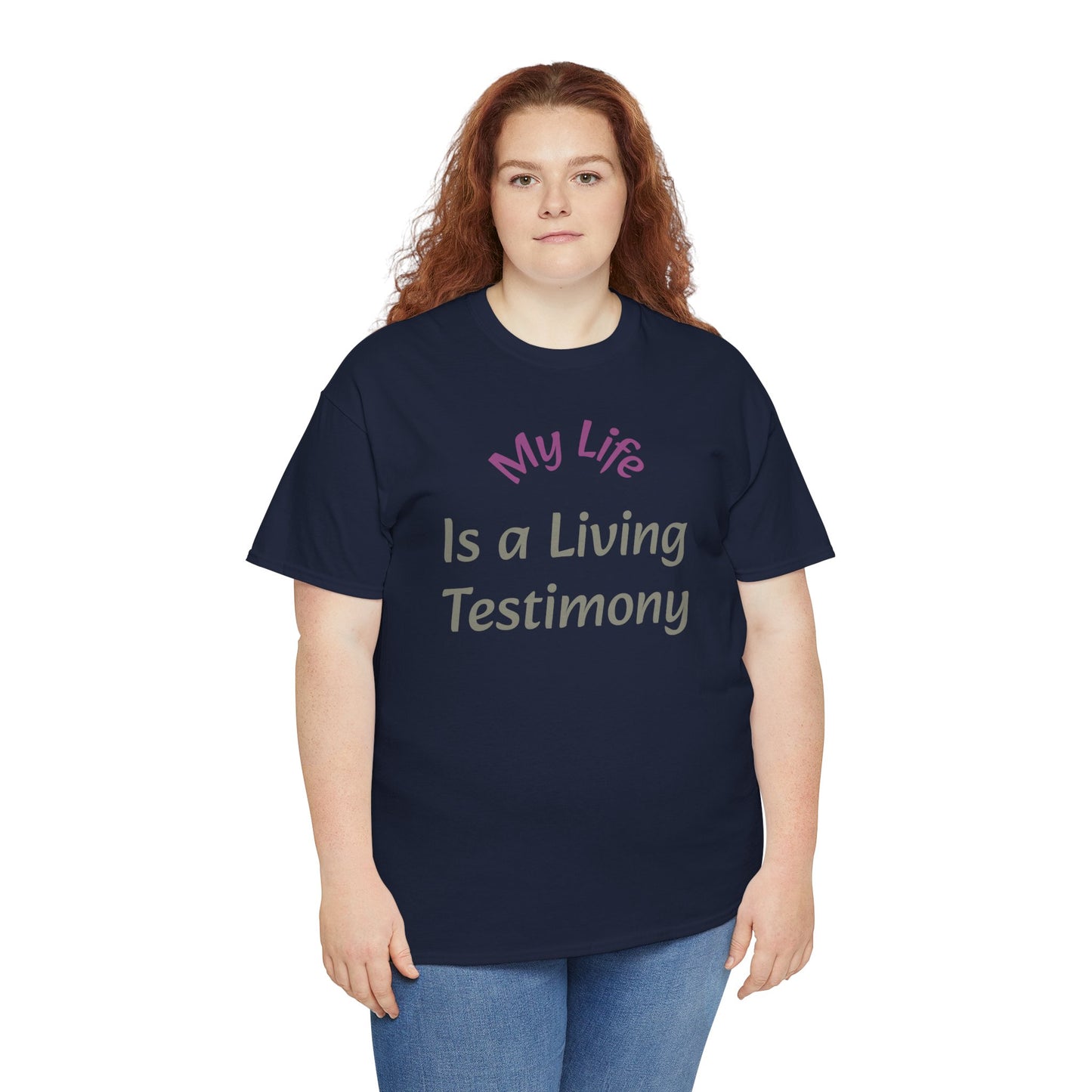 Christian Testimony T-Shirt – "My Life Is a Living Testimony" Faith Tee