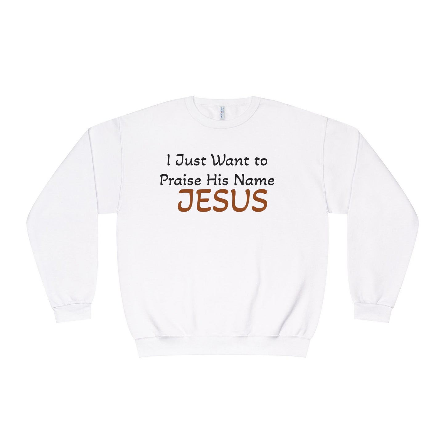 Chirstian/Faith Sweatshirt — "Just Want to Praise His Name JESUS"