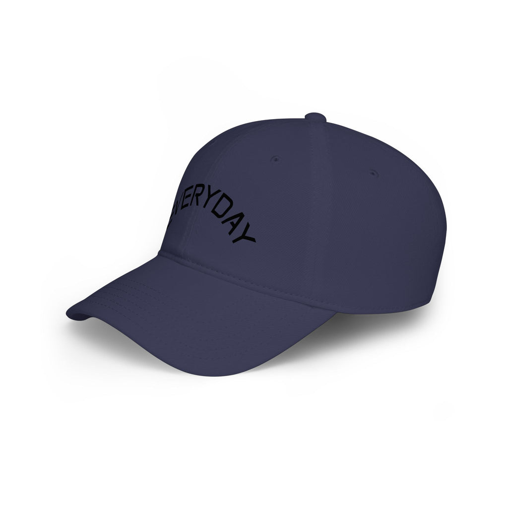 Custom Text Low Profile Baseball Cap — Minimal Black Embroidered Hat