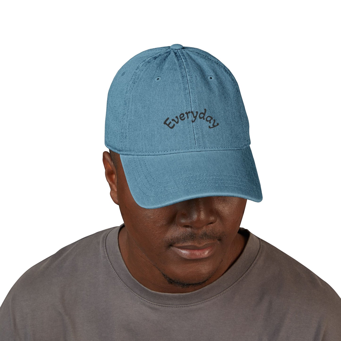 Custom Embroidered Text Denim Hat | Light Blue Cap