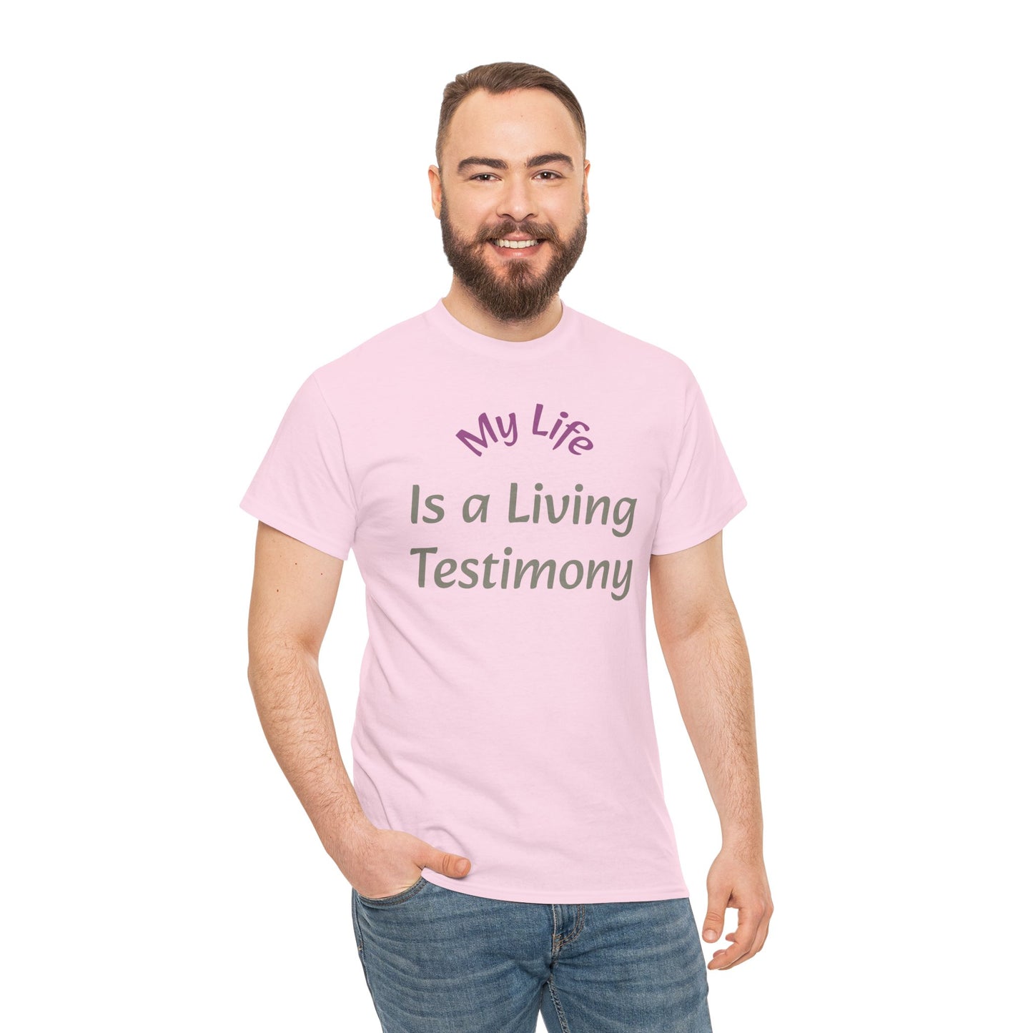 Christian Testimony T-Shirt – "My Life Is a Living Testimony" Faith Tee