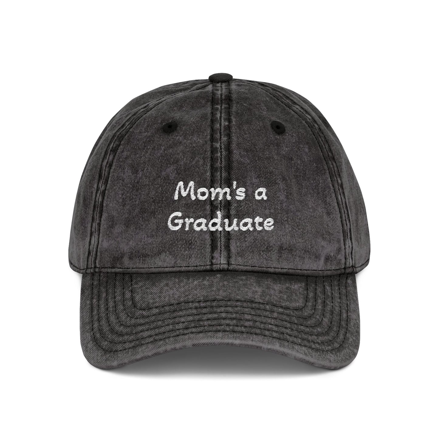 Distressed Embroidered Cap | "Mom's a Graduate"