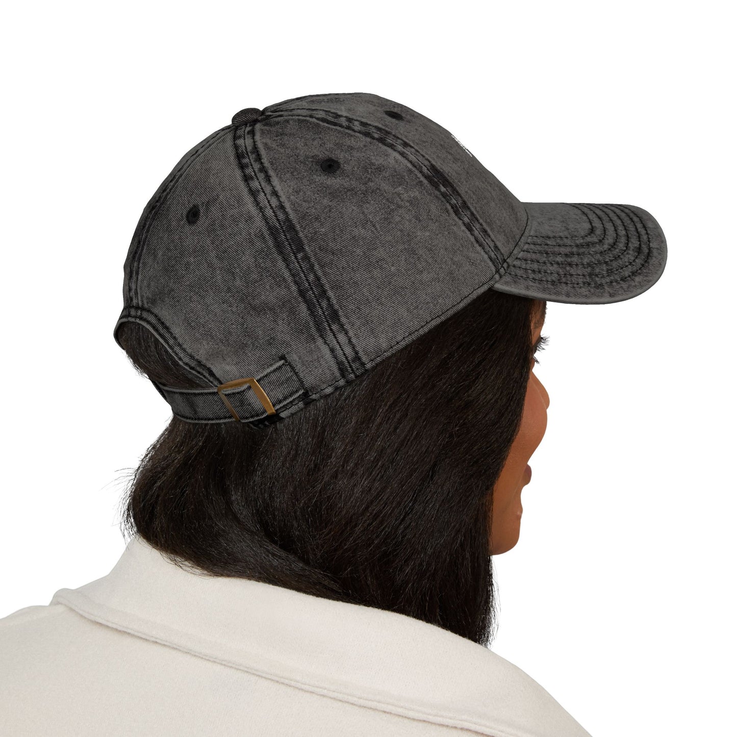 Distressed Embroidered Cap | "Mom on the Move"