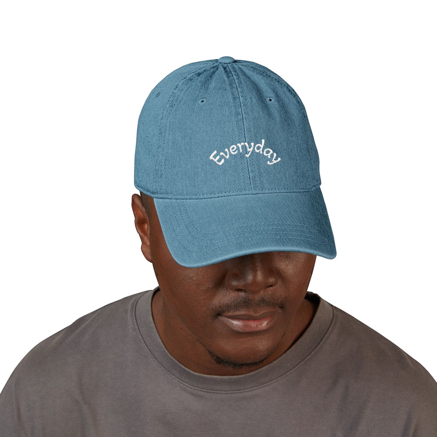 Custom Embroidered Text Denim Hat | Light Blue Cap