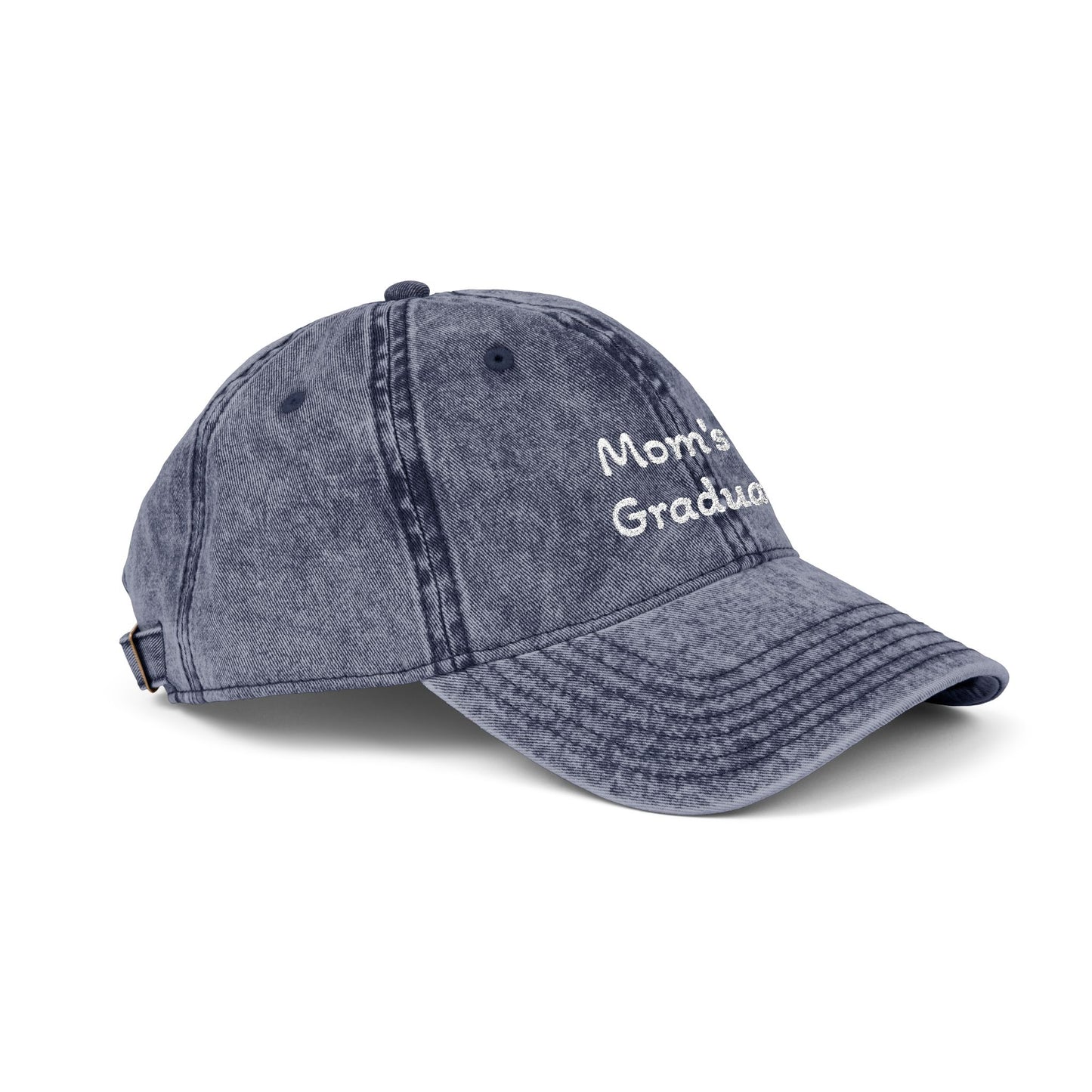 Distressed Embroidered Cap | "Mom's a Graduate"