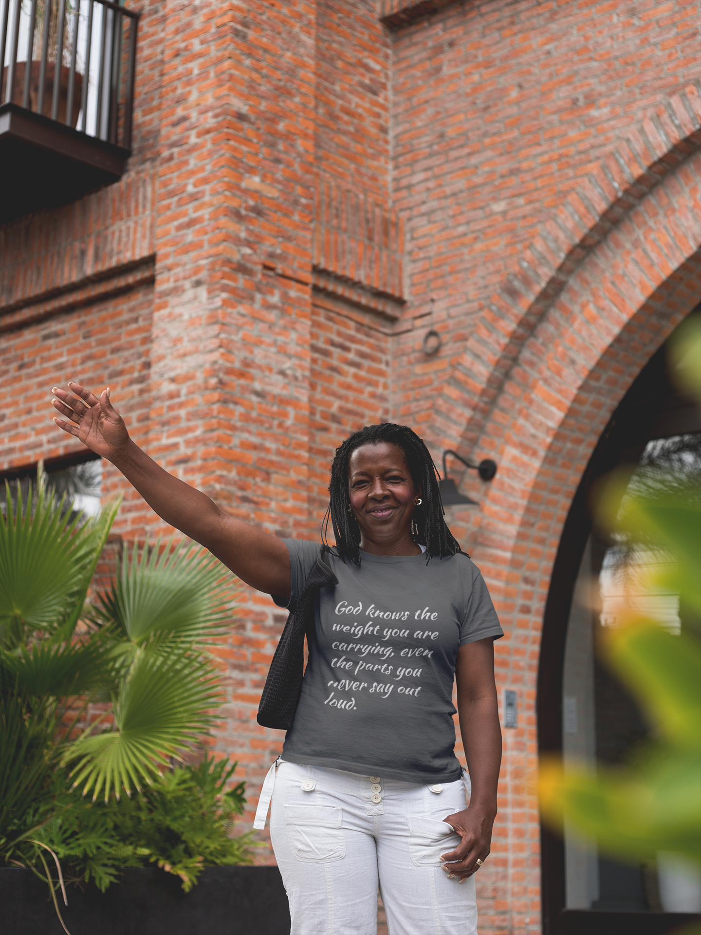 Faith Comfort T-Shirt — "God knows the weight you are carrying" Inspirational Christian Tee