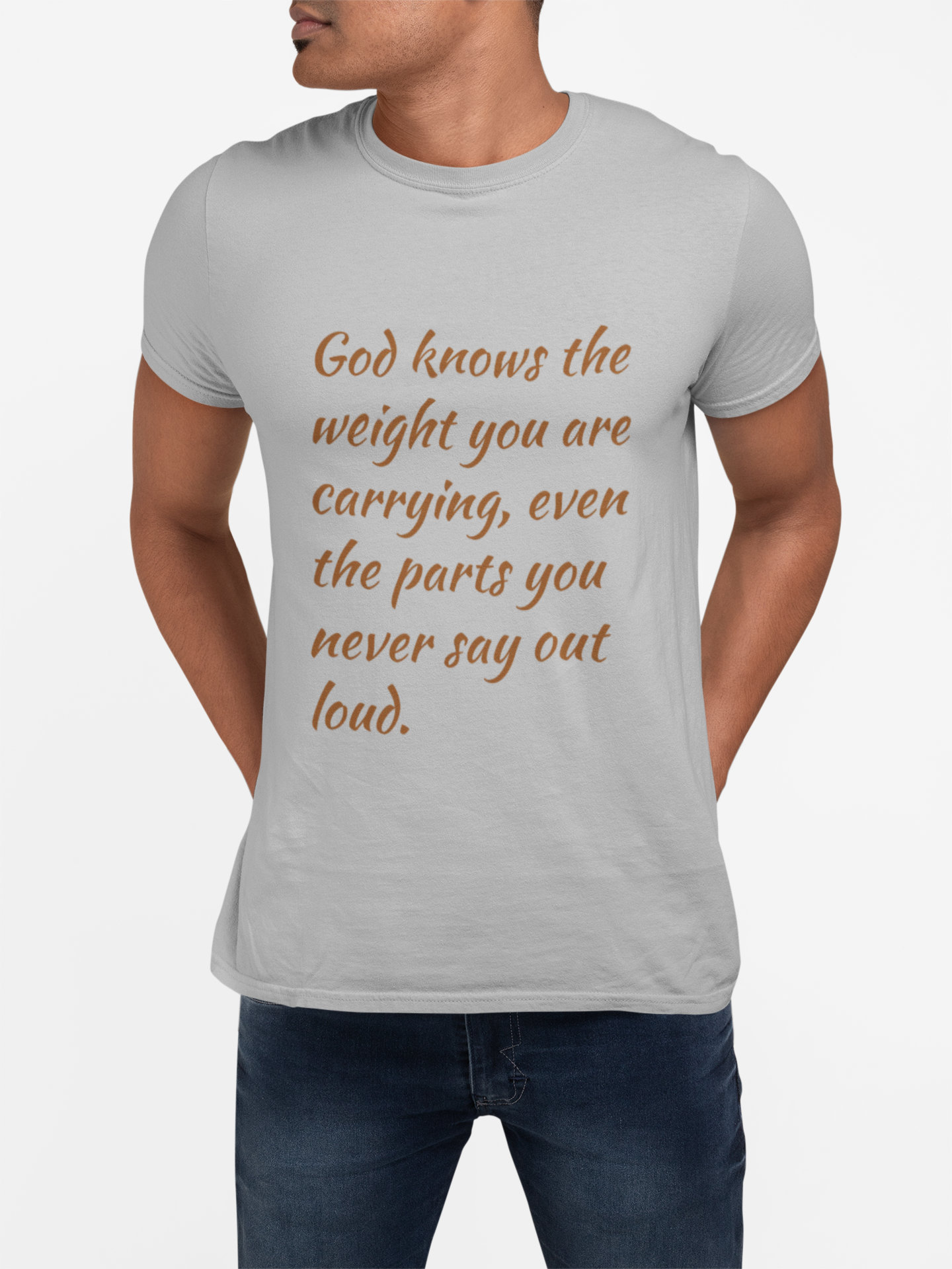 Faith Comfort T-Shirt — "God knows the weight you are carrying" Inspirational Christian Tee
