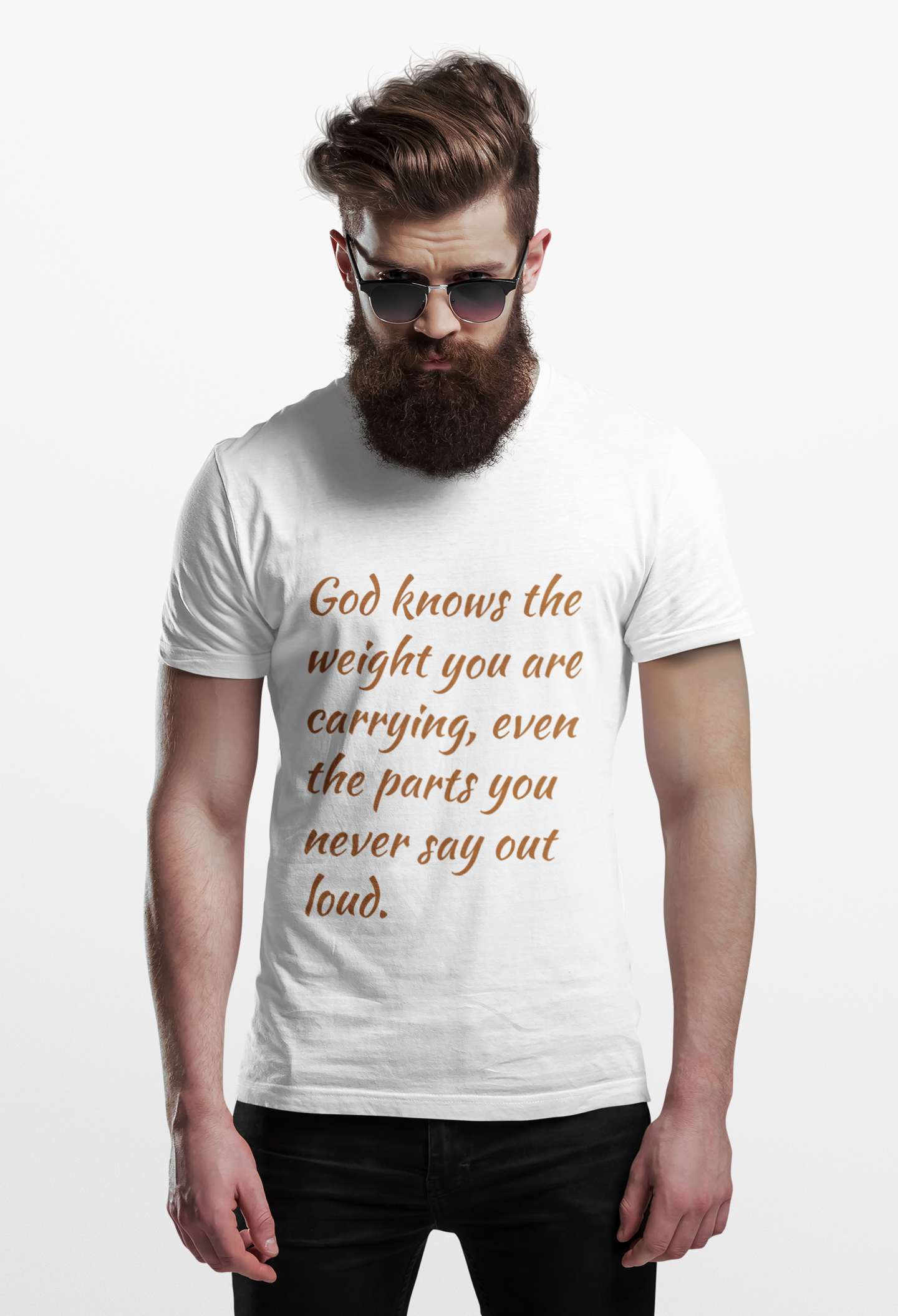 Faith Comfort T-Shirt — "God knows the weight you are carrying" Inspirational Christian Tee