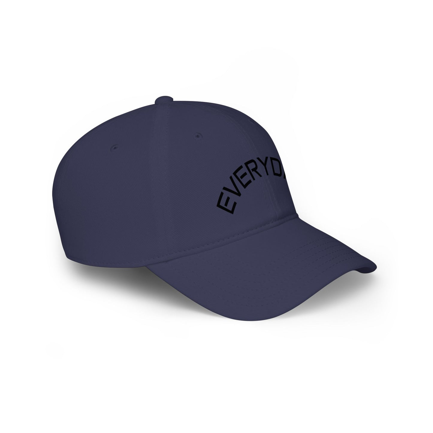 Custom Text Low Profile Baseball Cap — Minimal Black Embroidered Hat