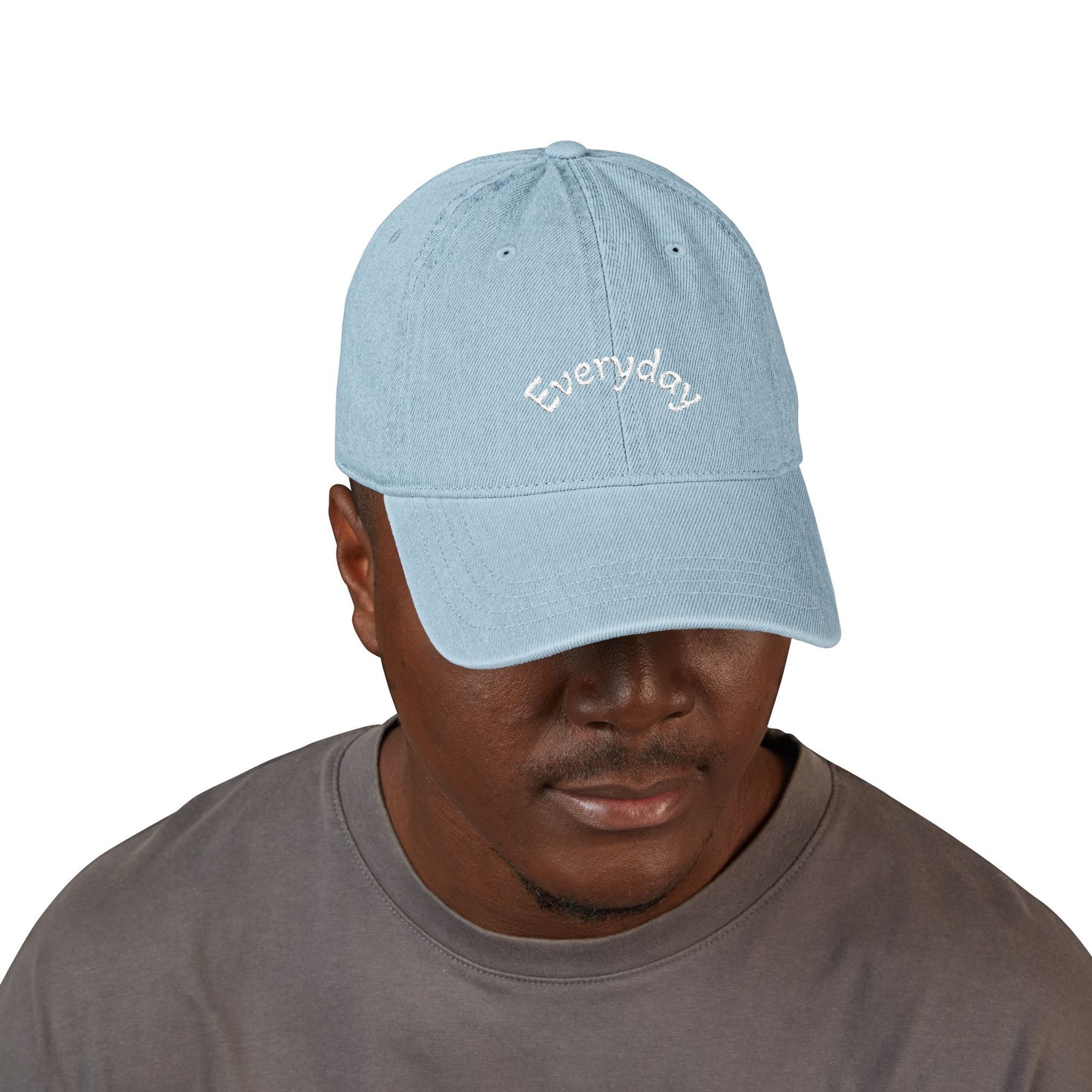 Custom Embroidered Text Denim Hat | Light Blue Cap