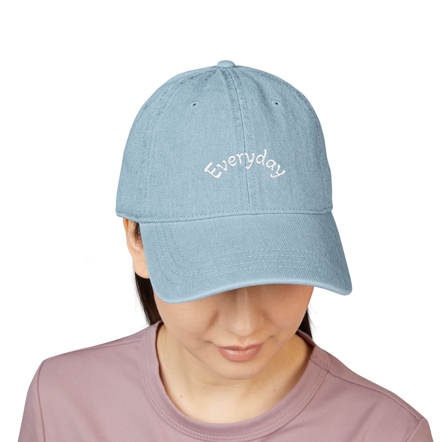 Custom Embroidered Text Denim Hat | Light Blue Cap