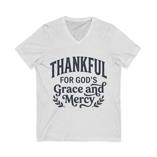 Thankful for God's Grace and Mercy V-Neck Tee