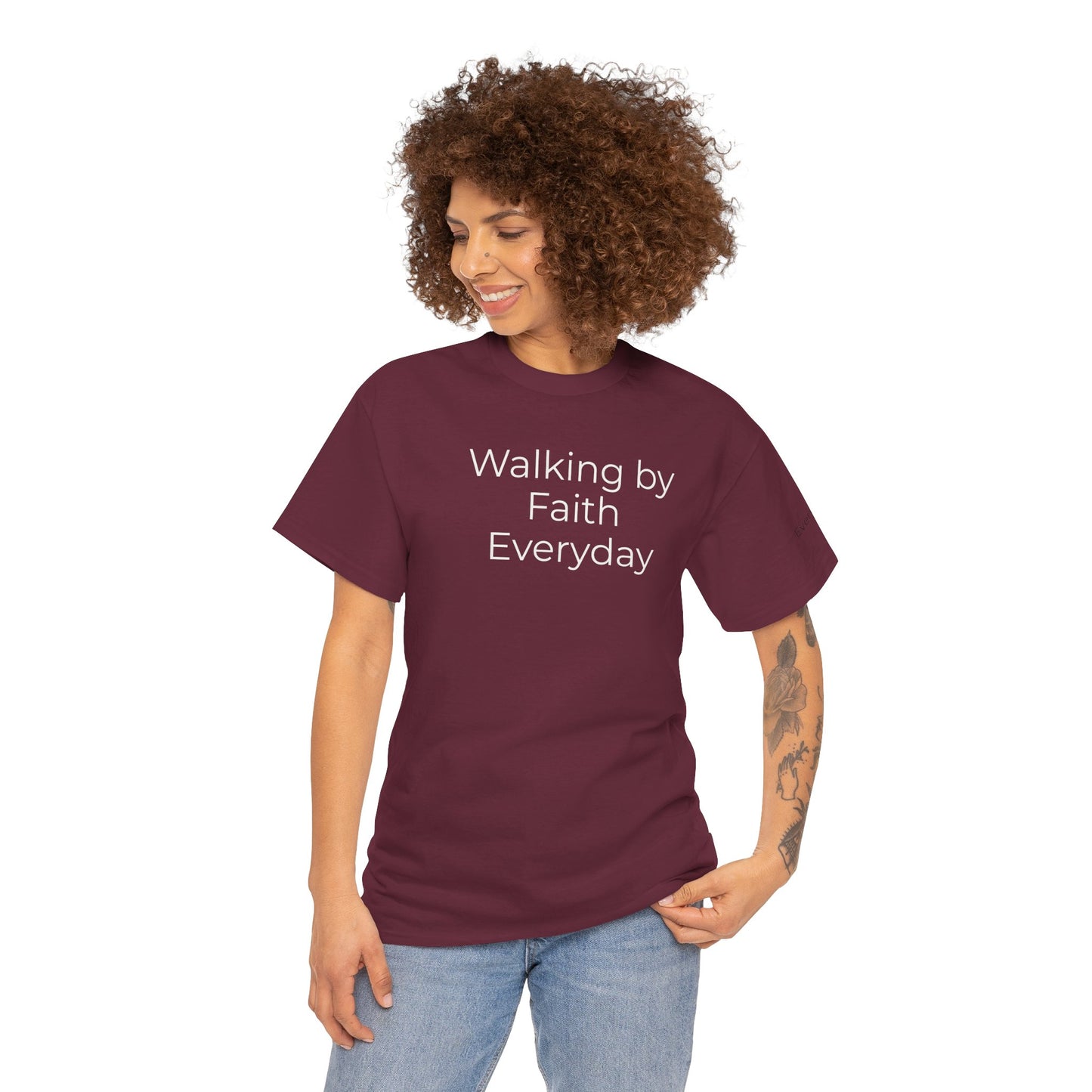 Custom Text Tee — Walking By Faith T-Shirt