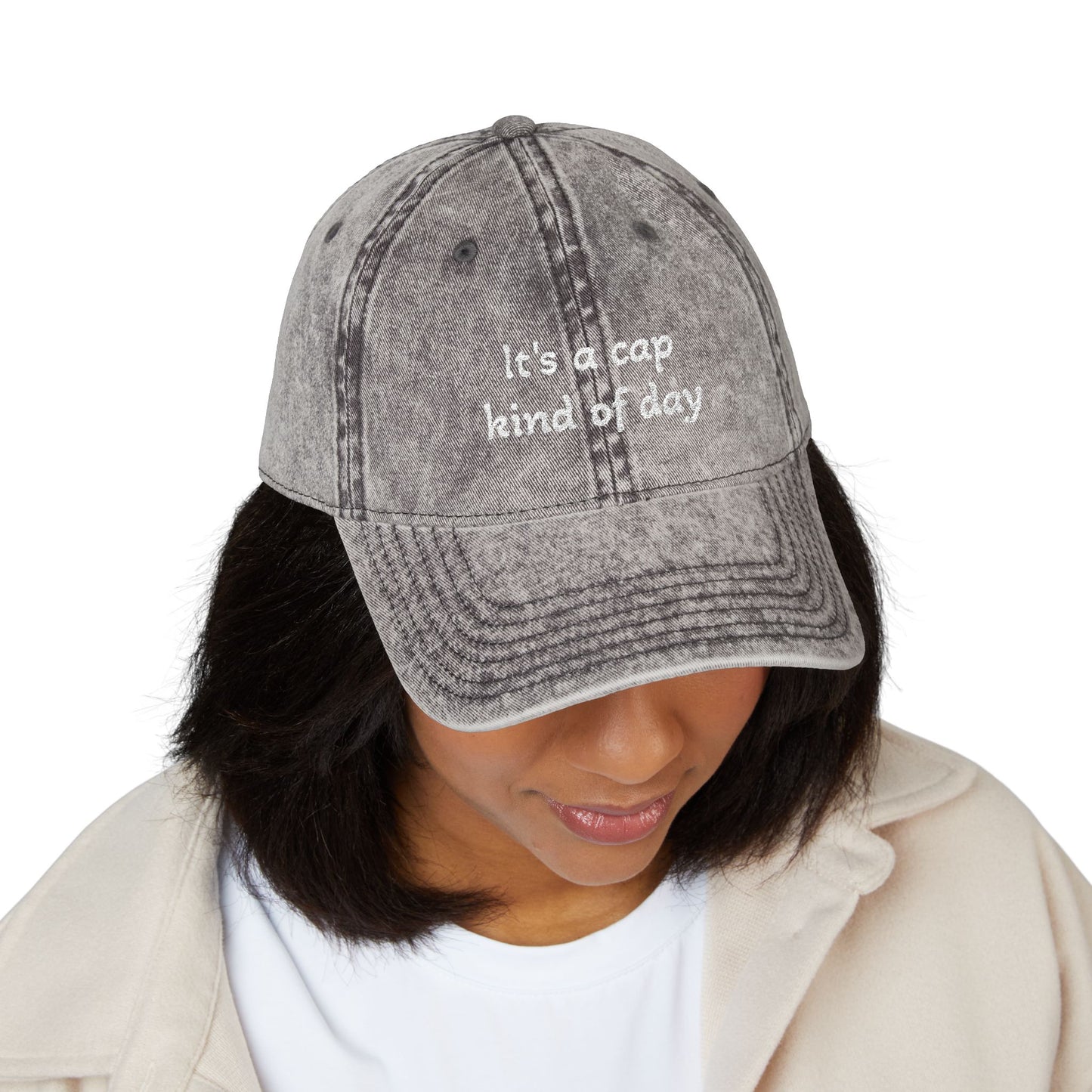 Distressed Embroidered Cap | "It's a cap kind of day"