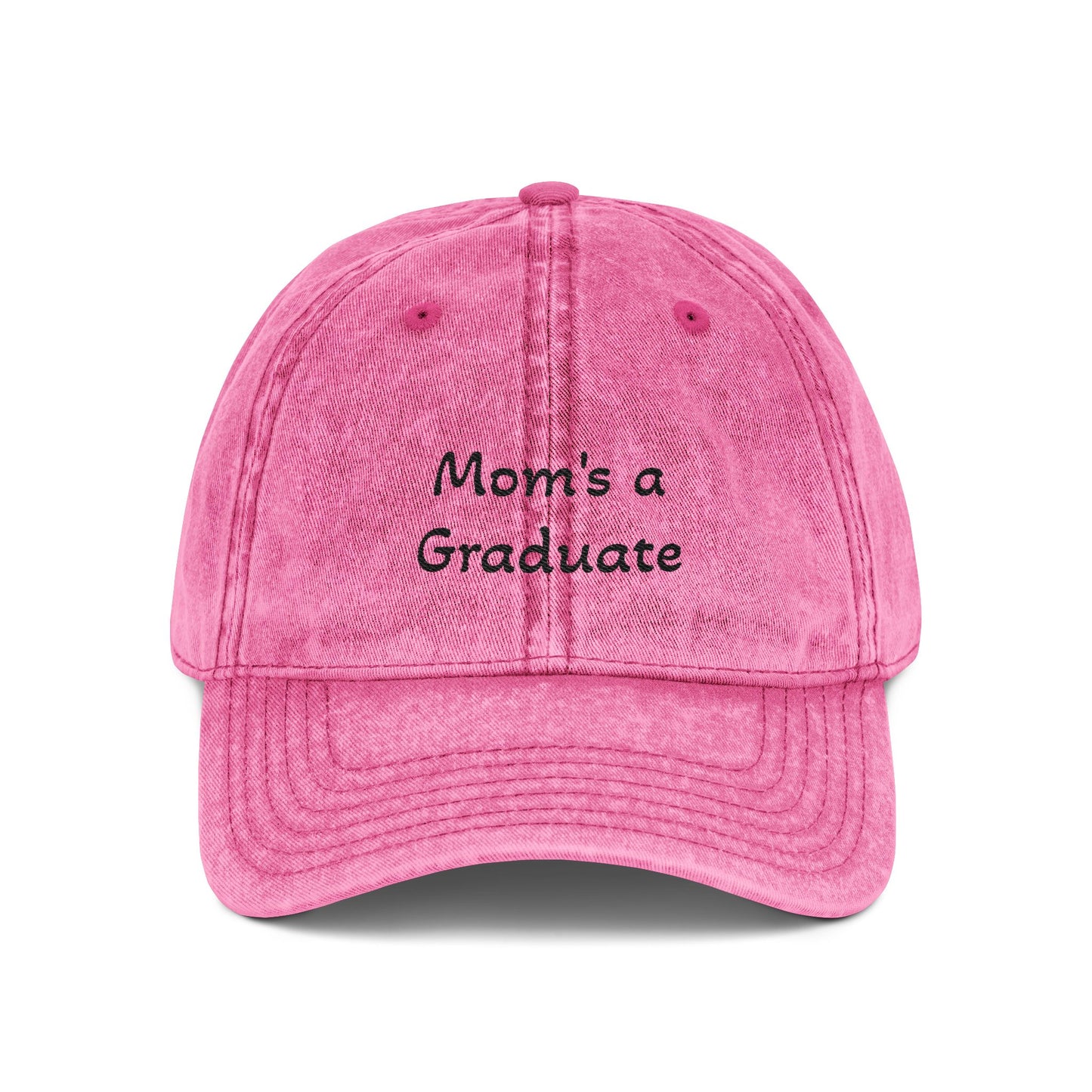 Distressed Embroidered Cap | "Mom's a Graduate"