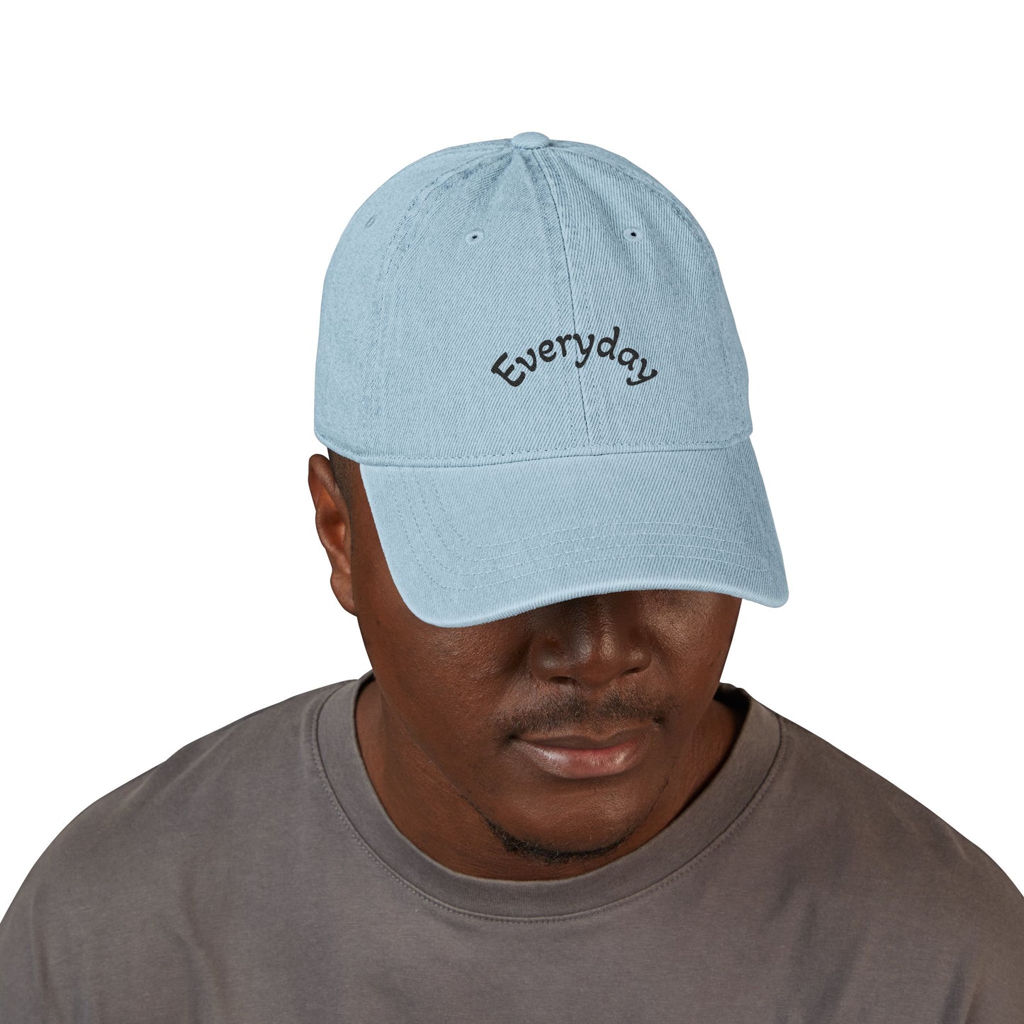 Custom Embroidered Text Denim Hat | Light Blue Cap