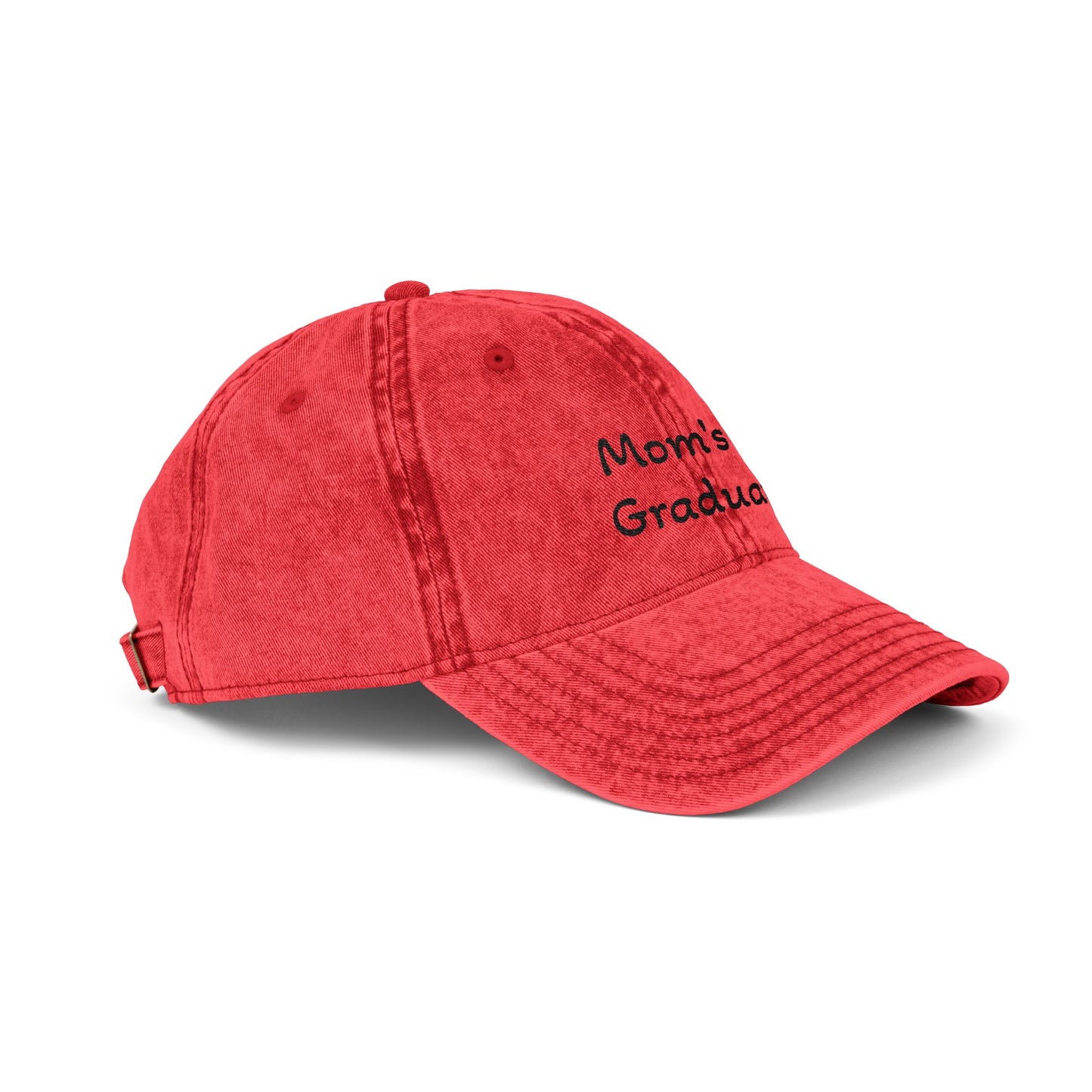 Distressed Embroidered Cap | "Mom's a Graduate"