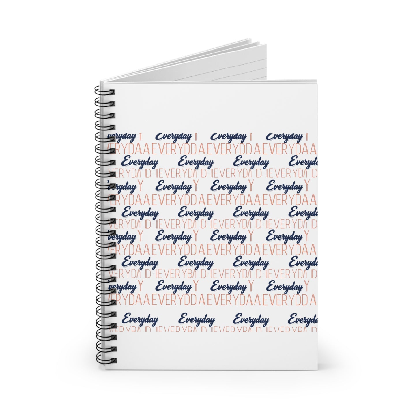 Everyday Script Pattern Spiral Notebook | Ruled Journal