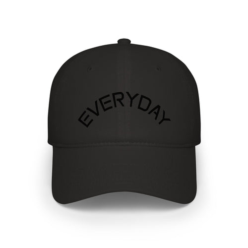 Custom Text Low Profile Baseball Cap — Minimal Black Embroidered Hat