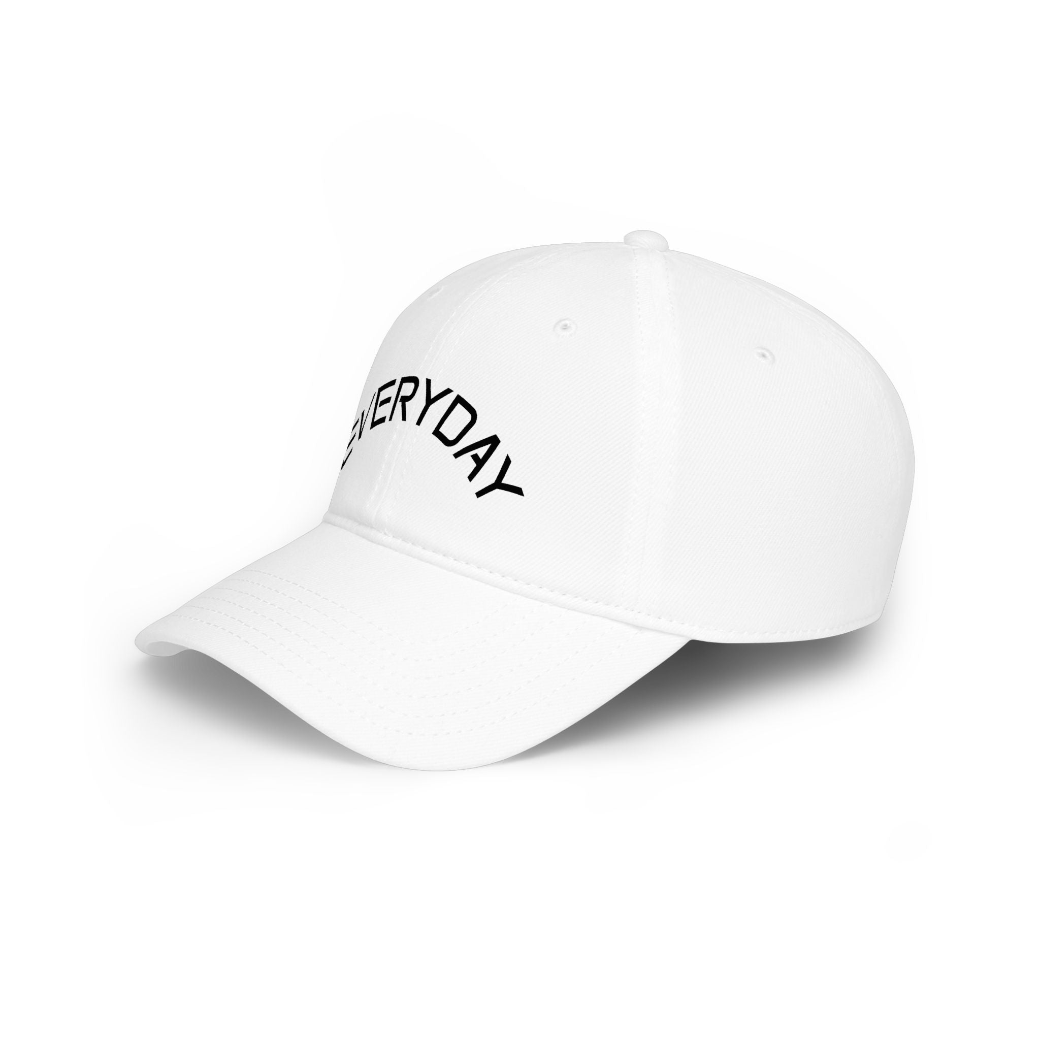 Custom Text Low Profile Baseball Cap — Minimal Black Embroidered Hat