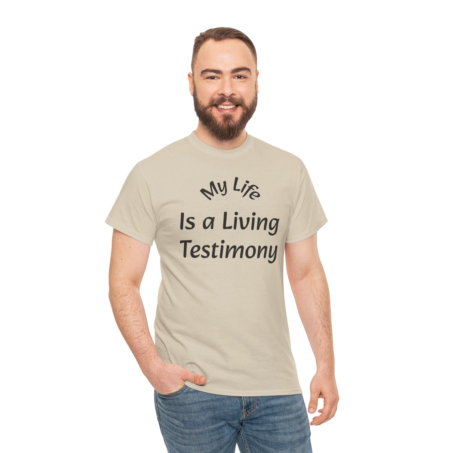 Christian Testimony T-Shirt – "My Life Is a Living Testimony" Faith Tee