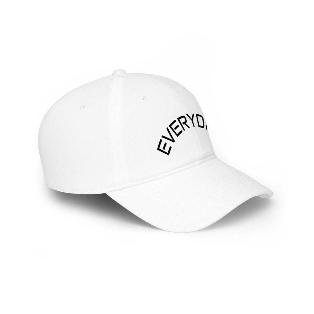 Custom Text Low Profile Baseball Cap — Minimal Black Embroidered Hat