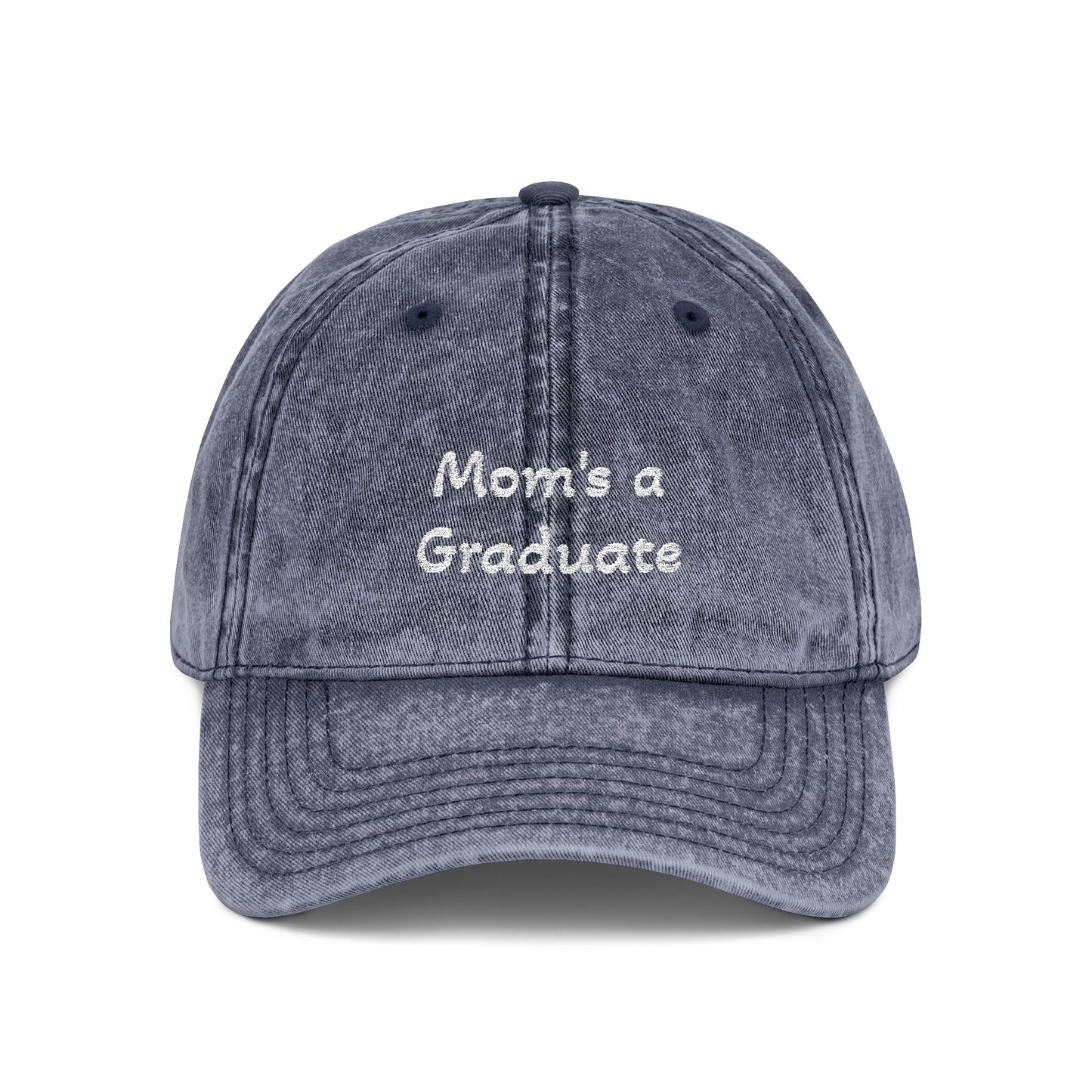 Distressed Embroidered Cap | "Mom's a Graduate"