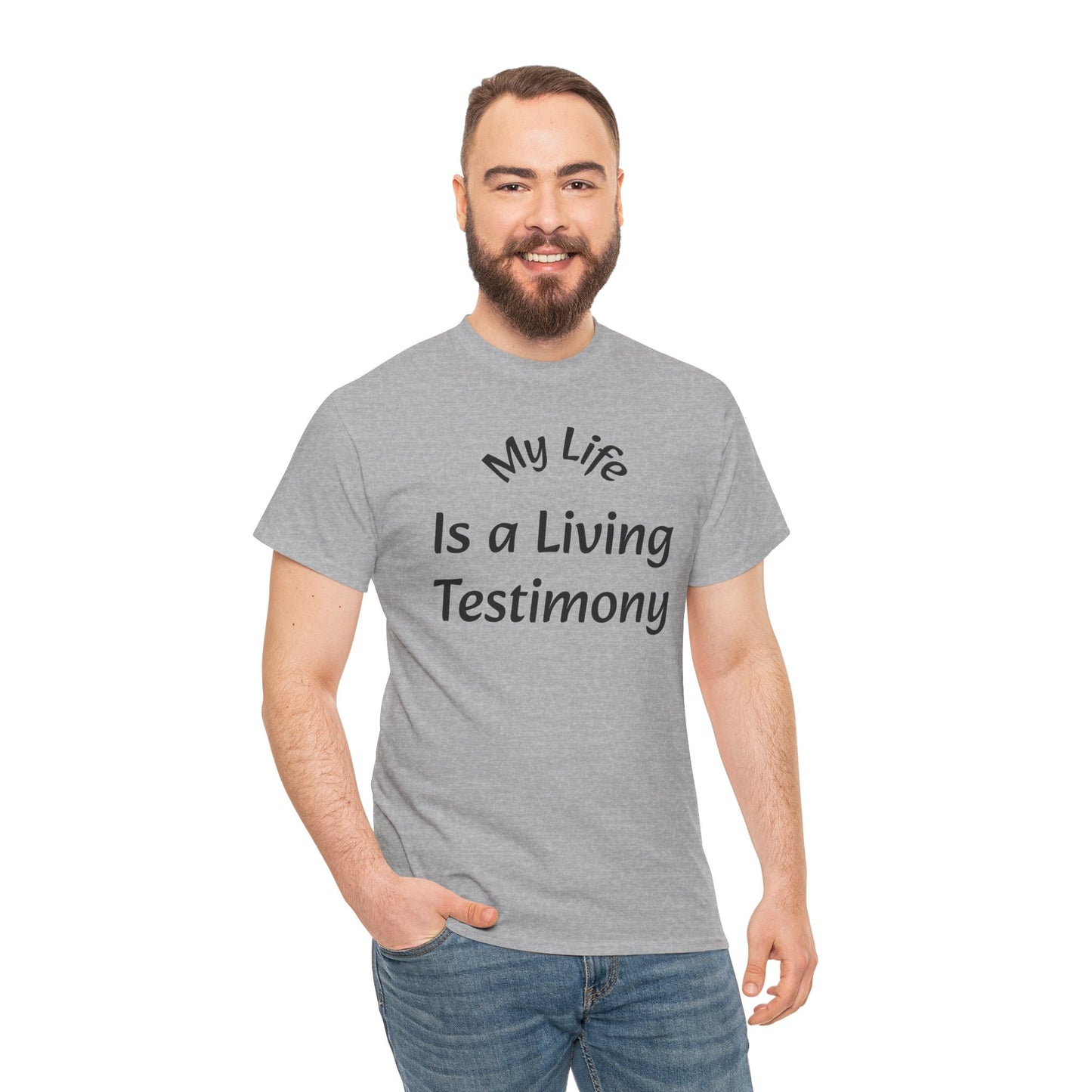 Christian Testimony T-Shirt – "My Life Is a Living Testimony" Faith Tee