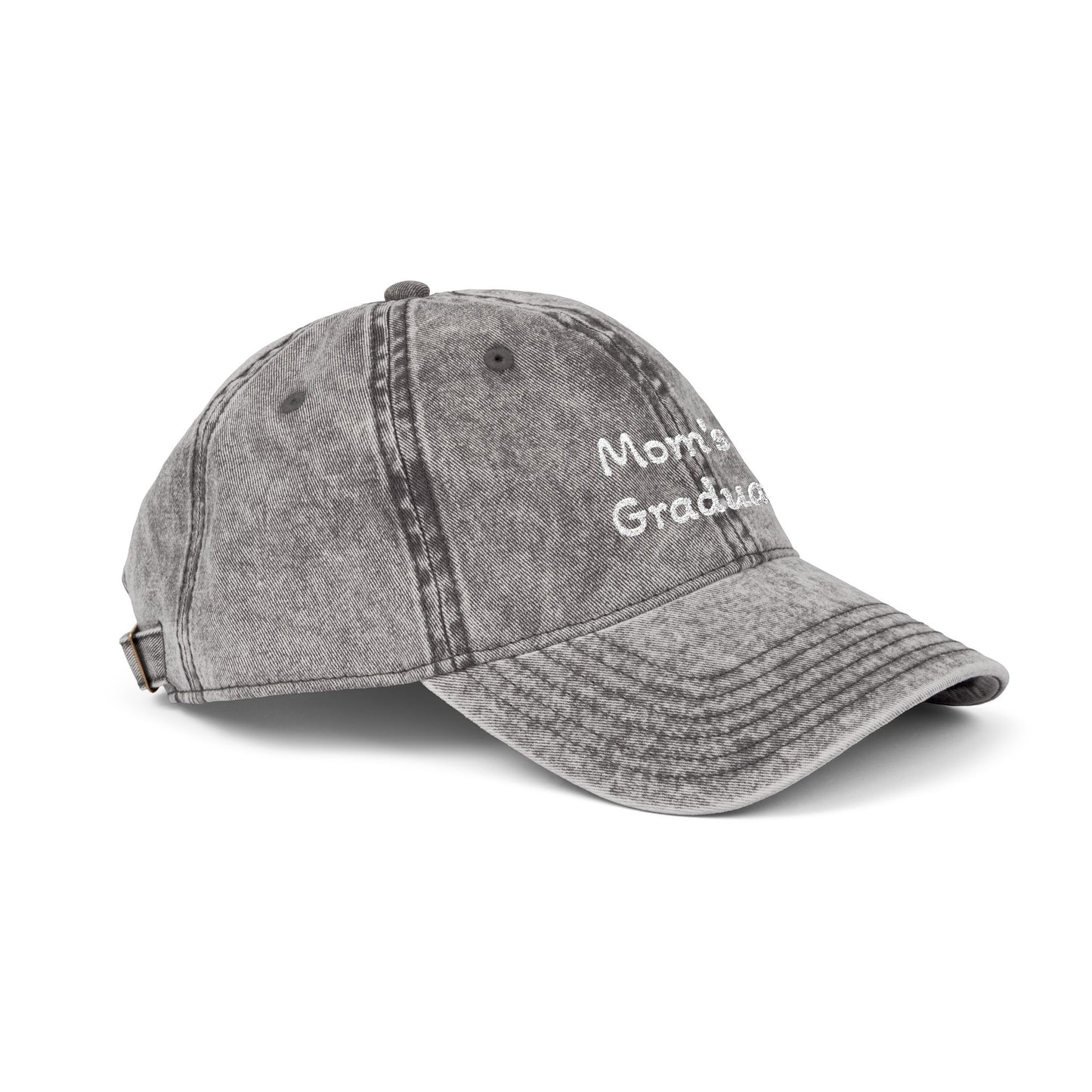 Distressed Embroidered Cap | "Mom's a Graduate"