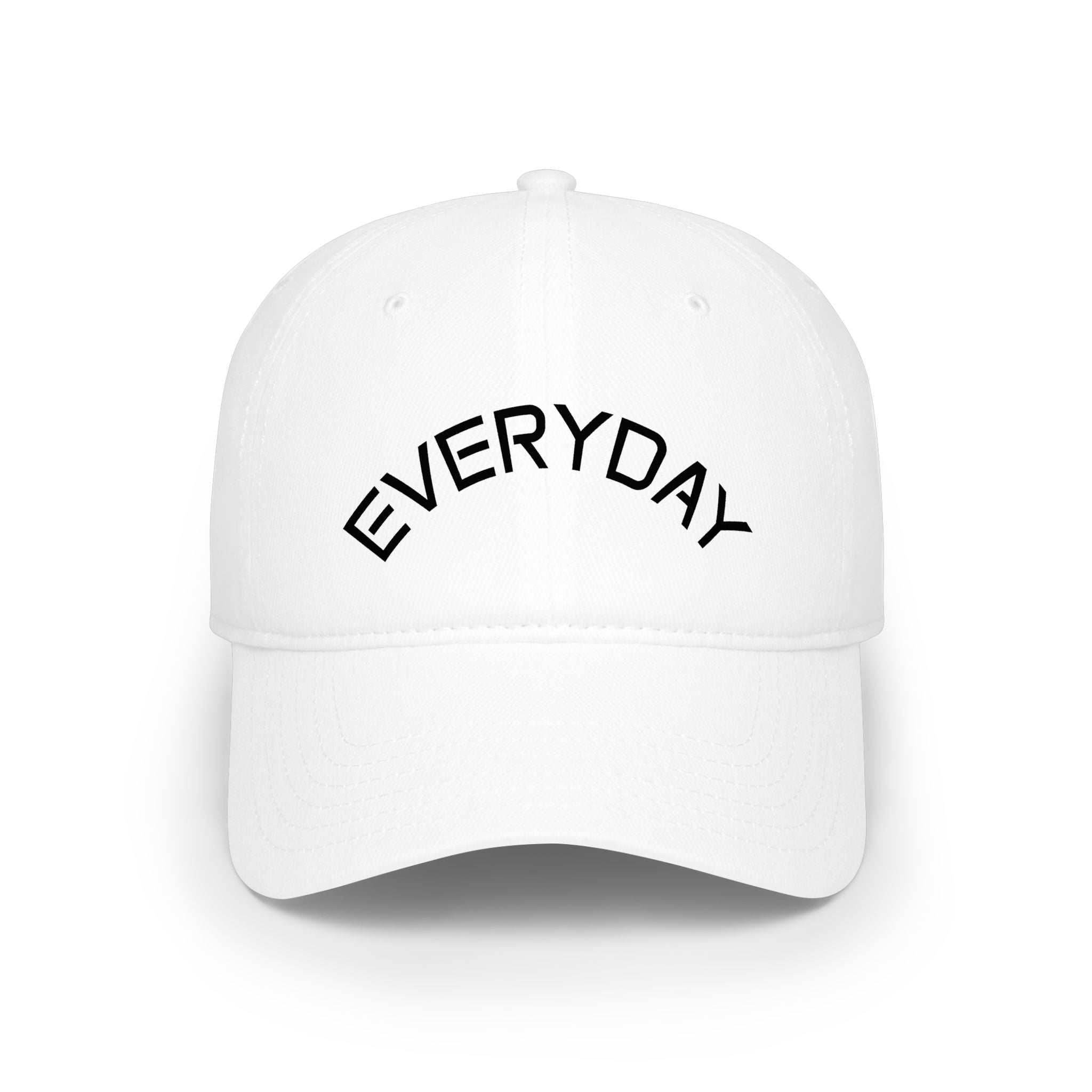 Custom Text Low Profile Baseball Cap — Minimal Black Embroidered Hat