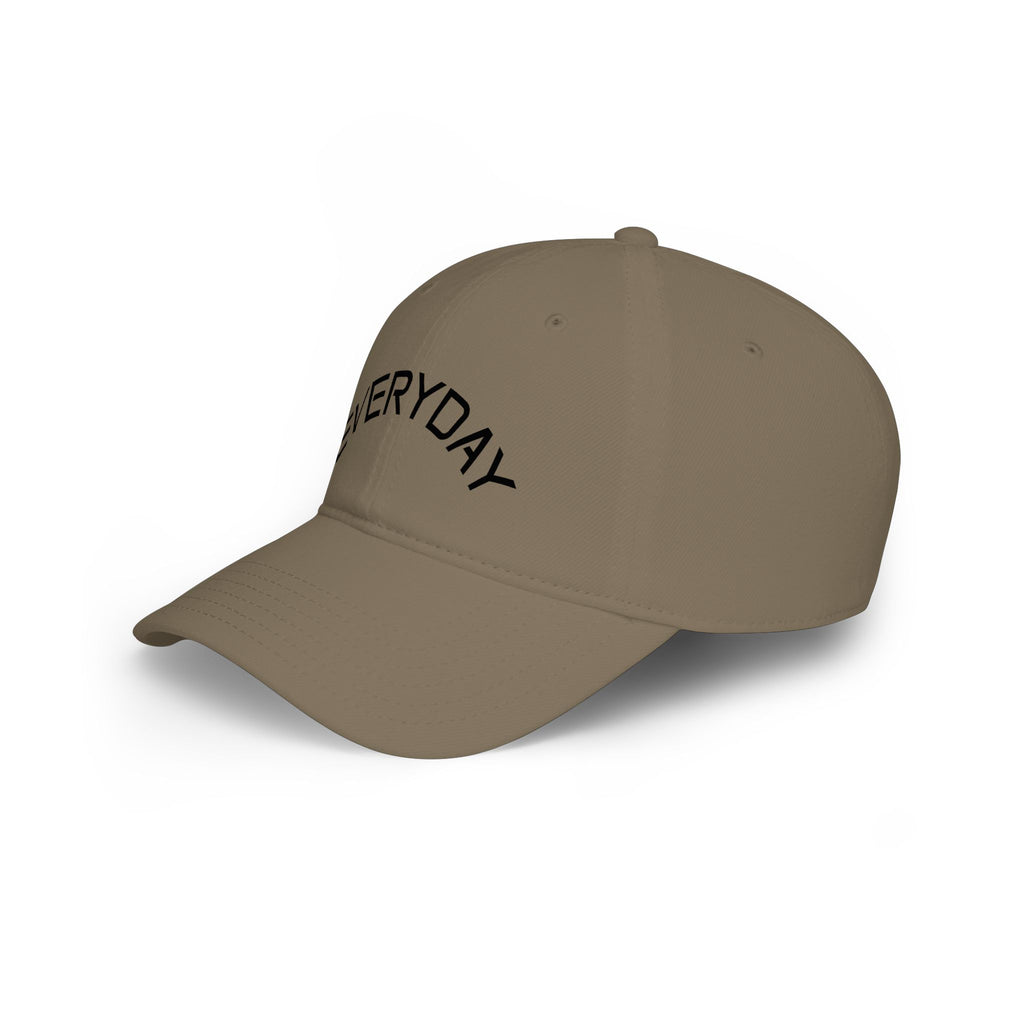 Custom Text Low Profile Baseball Cap — Minimal Black Embroidered Hat