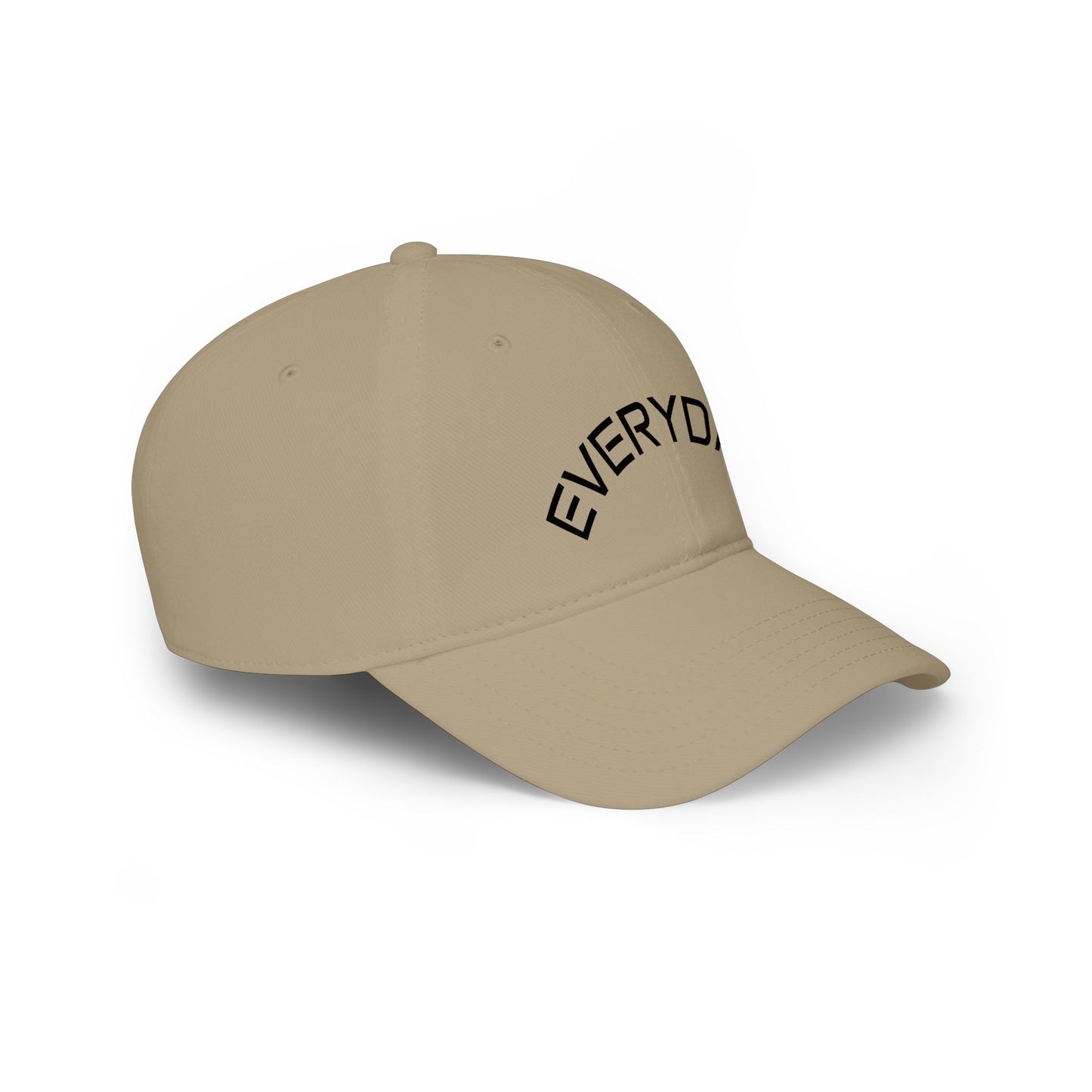 Custom Text Low Profile Baseball Cap — Minimal Black Embroidered Hat